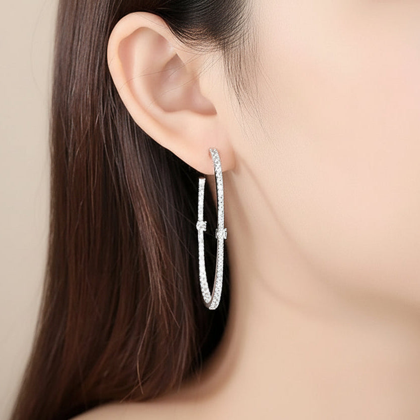 Elegant Crystal Hoop Earrings for Women