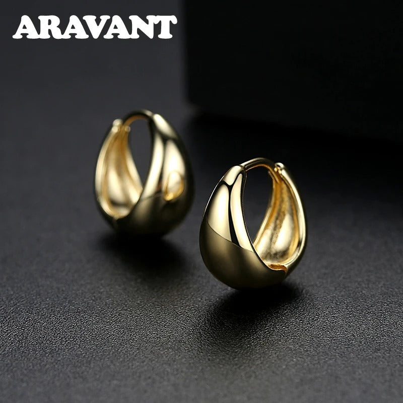 Elegant Egg-Shaped Hoop Earrings for Women