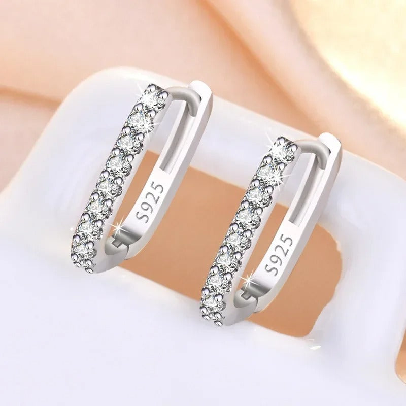 Elegant Crystal Circle Hoop Earrings for Women