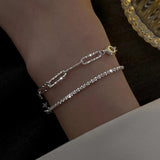 Adjustable Square Crystal Bangle Bracelet for Women