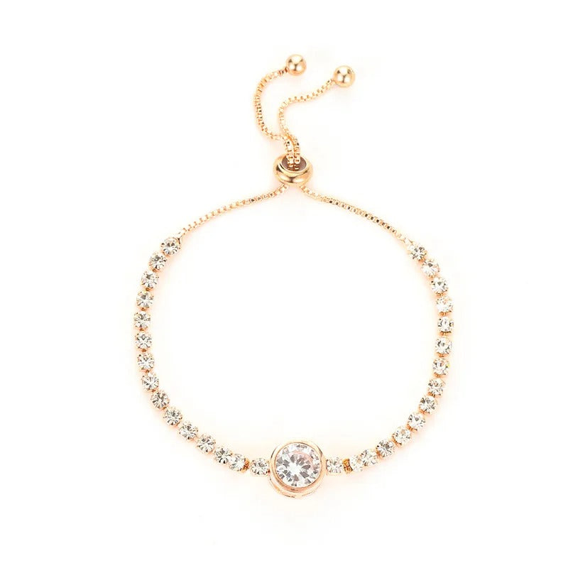 Adjustable Square Crystal Bangle Bracelet for Women