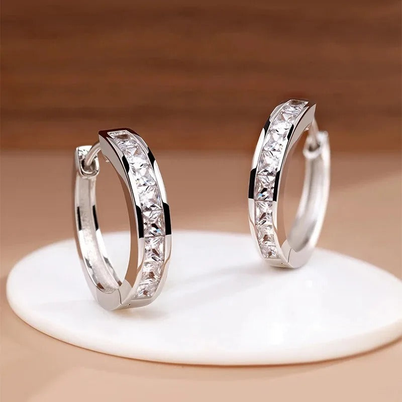 Elegant Round Crystal Stud Earrings for Women