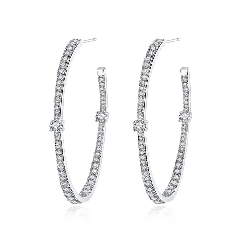 Elegant Crystal Hoop Earrings for Women