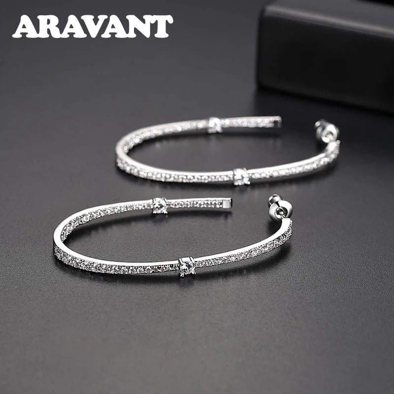 Elegant Crystal Hoop Earrings for Women
