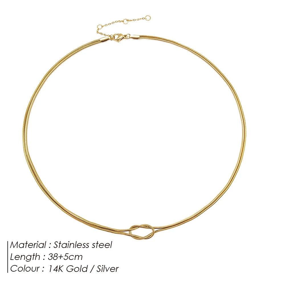 Minimalist Knot Chain Necklace for Women