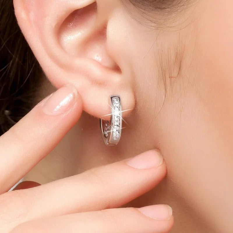 Elegant Round Crystal Stud Earrings for Women