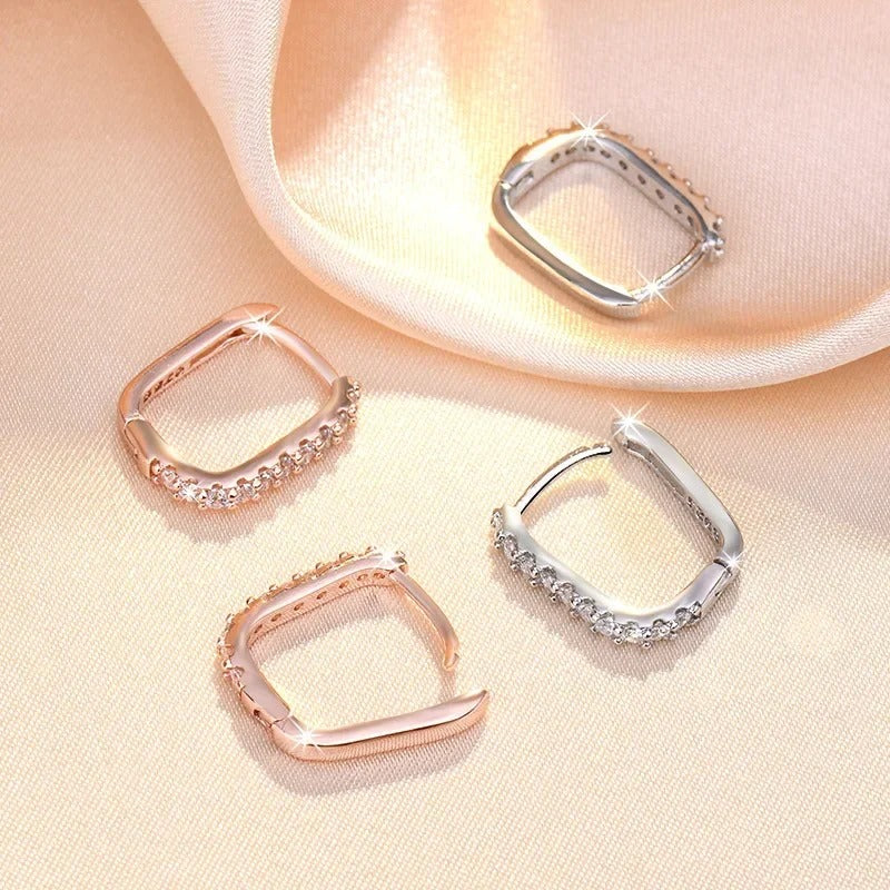 Elegant Crystal Circle Hoop Earrings for Women