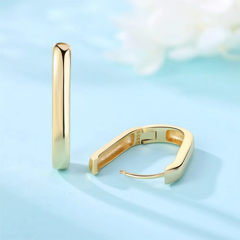 Minimalist U-Shaped Hoop Earrings for Women