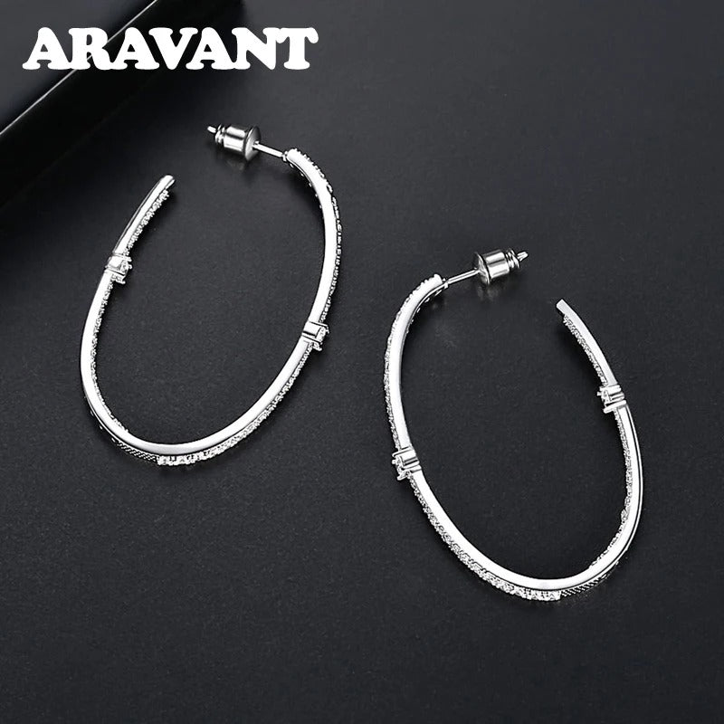 Elegant Crystal Hoop Earrings for Women