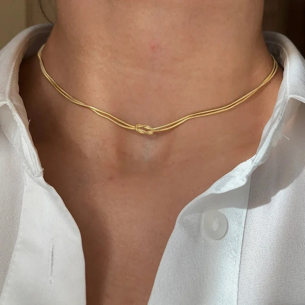 Minimalist Knot Chain Necklace for Women