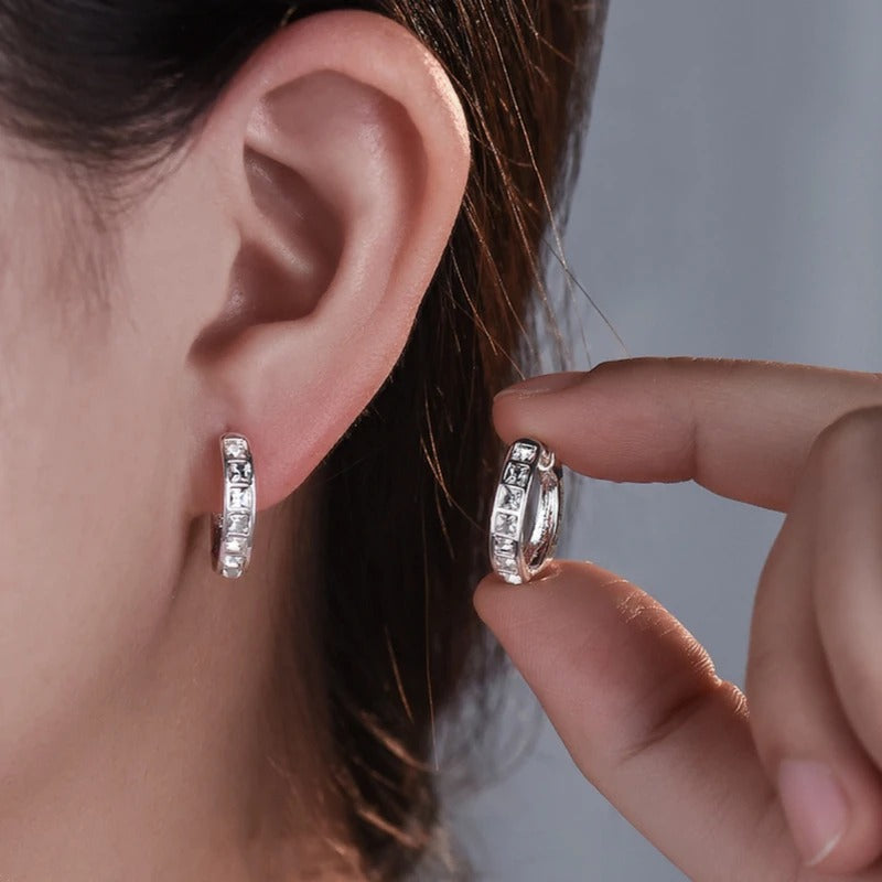 Elegant Round Crystal Stud Earrings for Women