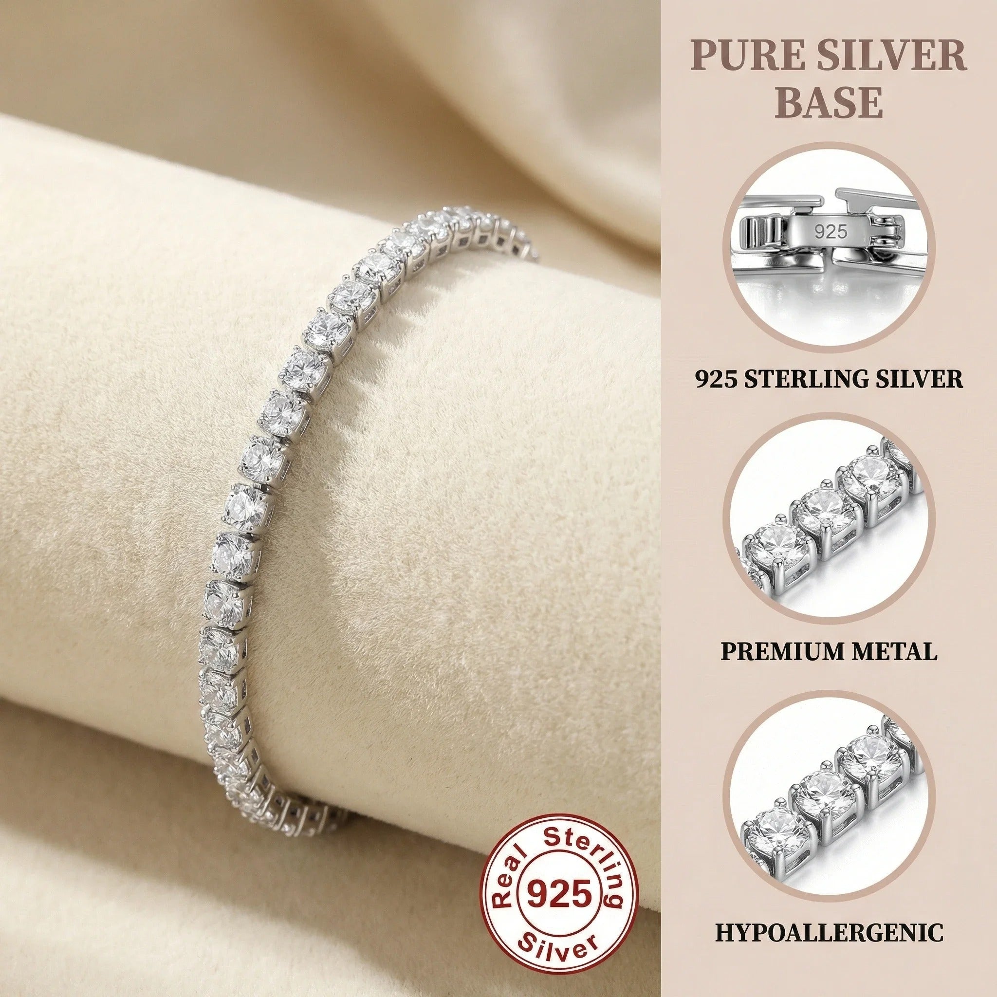 Classic Crystal Tennis Bracelet for Women