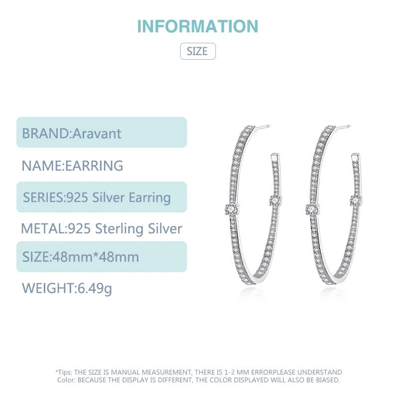 Elegant Crystal Hoop Earrings for Women
