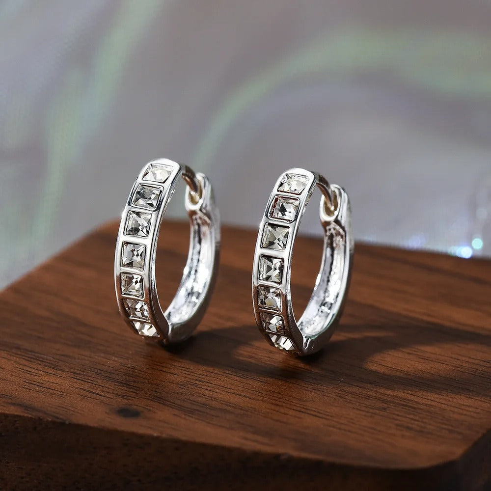 Elegant Round Crystal Stud Earrings for Women