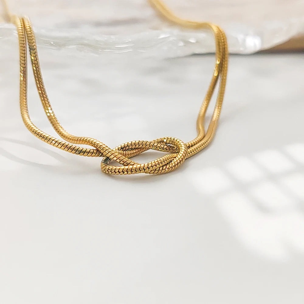 Minimalist Knot Chain Necklace for Women