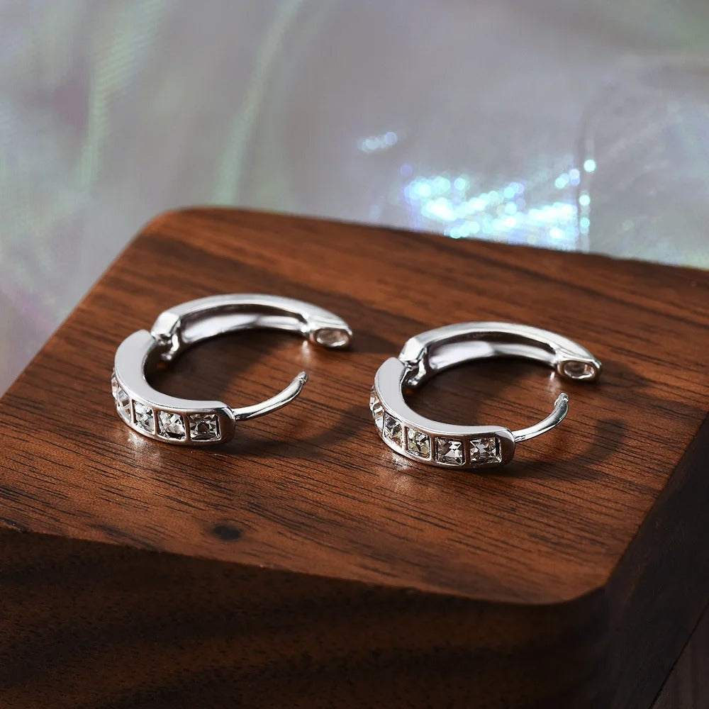 Elegant Round Crystal Stud Earrings for Women