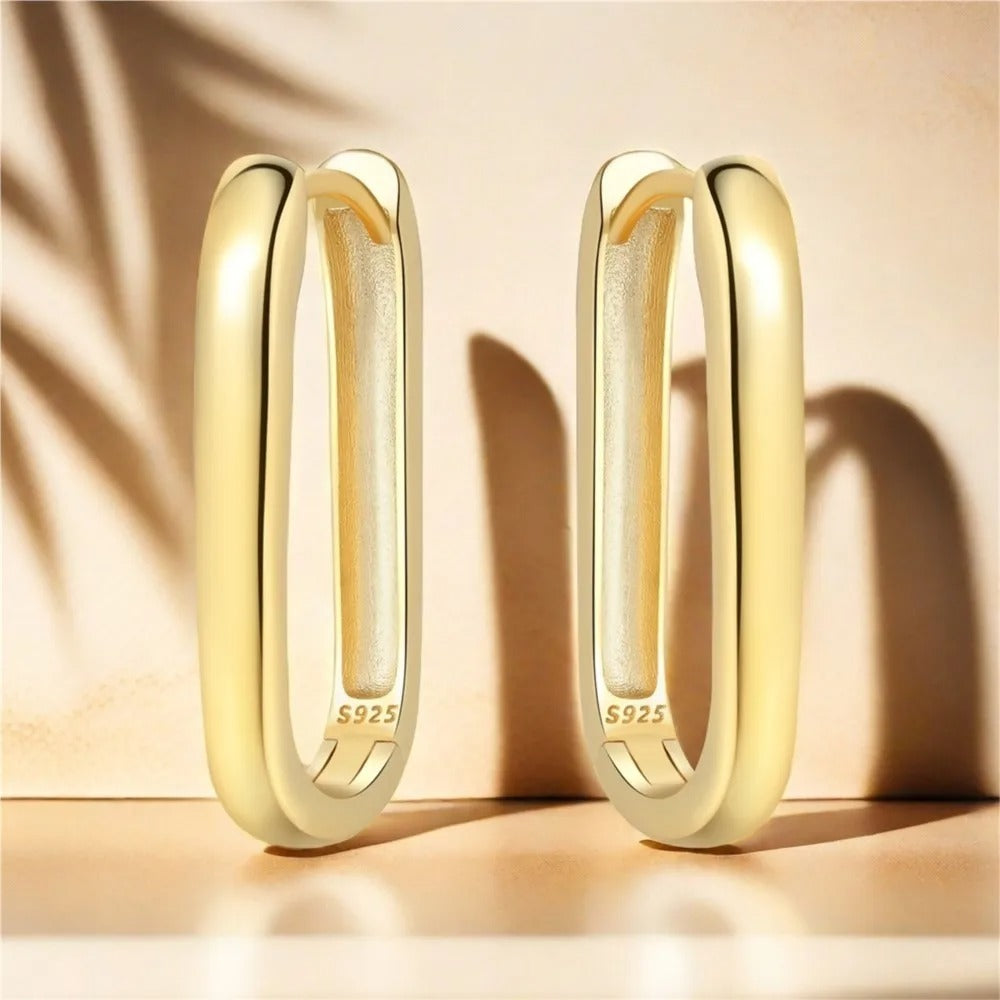 Minimalist U-Shaped Hoop Earrings for Women
