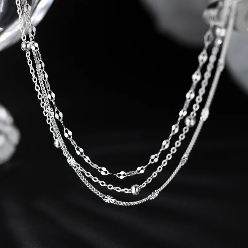 Triple Layer Geometric Bead Bracelet for Women
