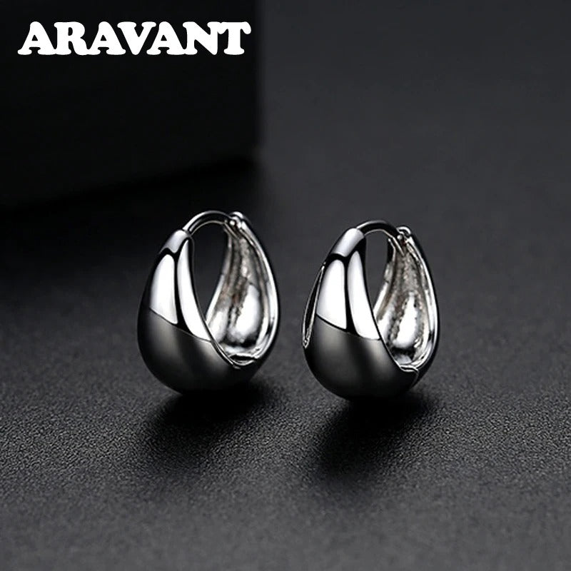 Elegant Egg-Shaped Hoop Earrings for Women