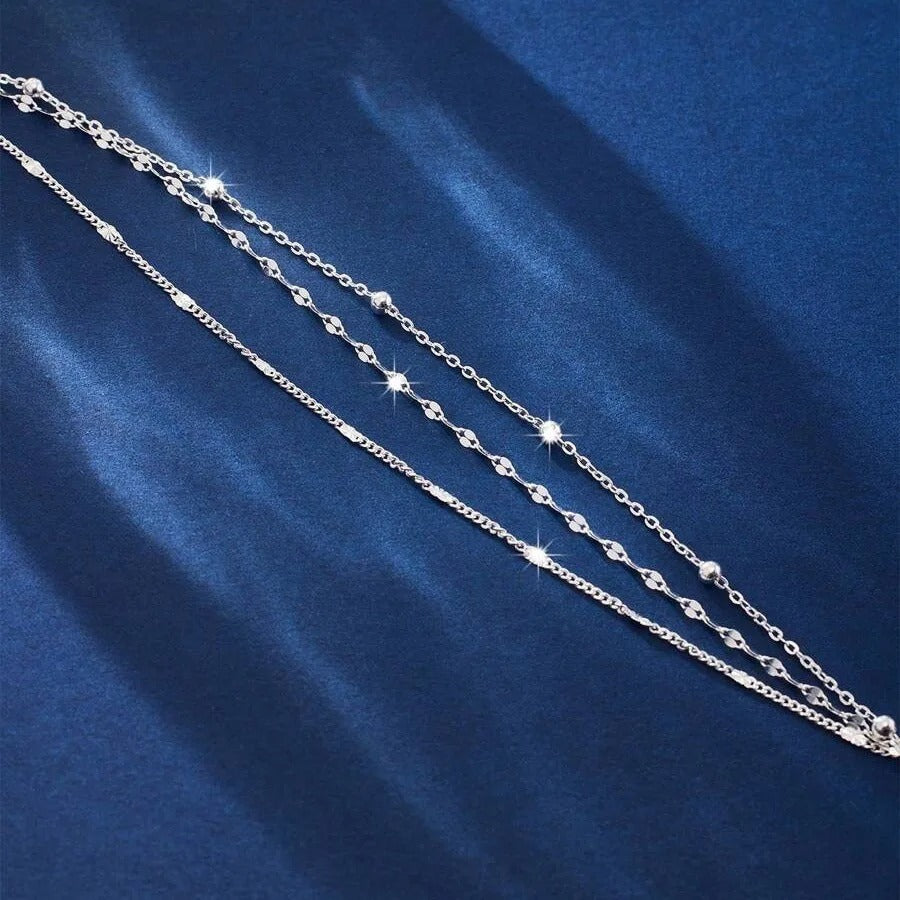 Triple Layer Geometric Bead Bracelet for Women