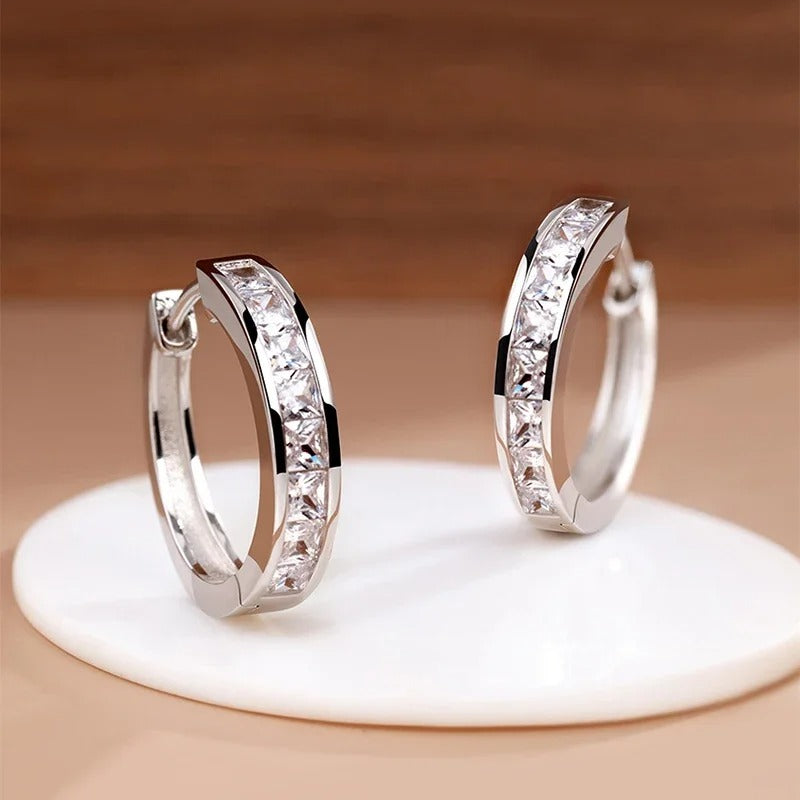 Elegant Round Crystal Stud Earrings for Women