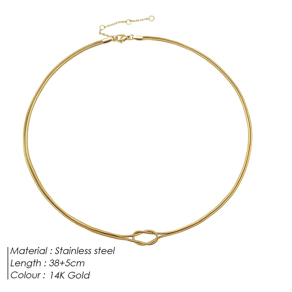 Minimalist Knot Chain Necklace for Women