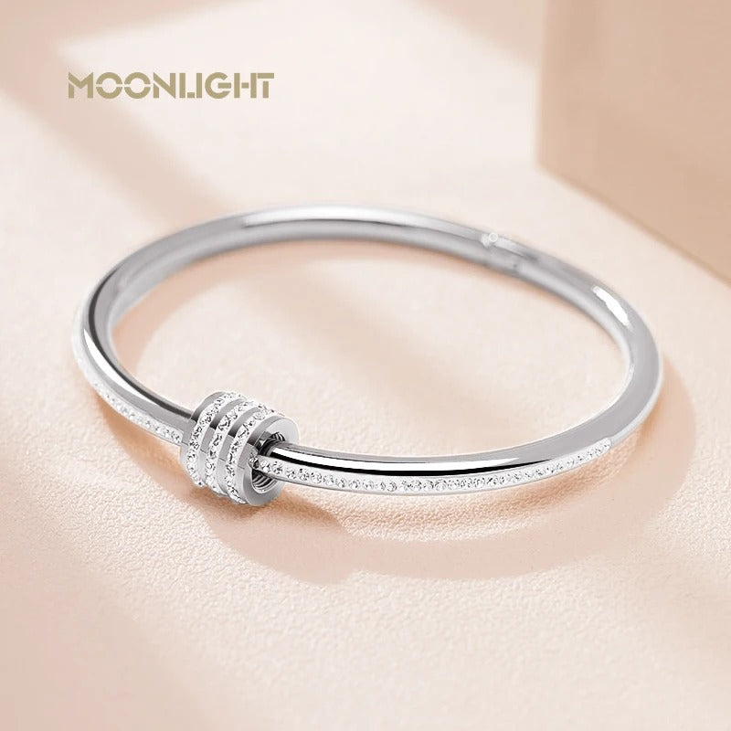 Classic Crystal Screw Bangle Bracelet for Women