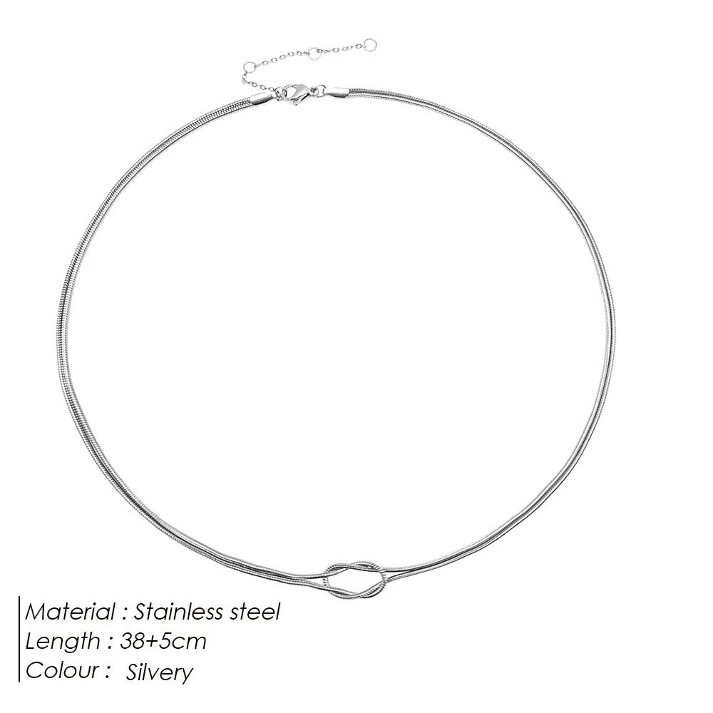 Minimalist Knot Chain Necklace for Women
